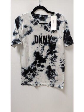 DKNY Black/White Short-Sleeve Tie-Dye Tee